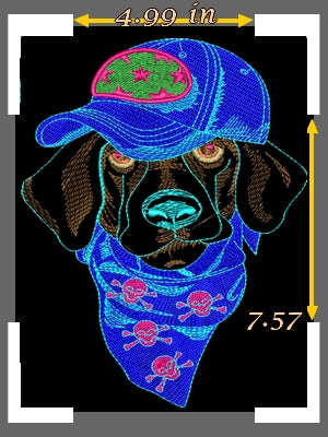 Labrador Retriever wearing a hat with a bandana around its neck (zip file) | Festive Labrador Retriever