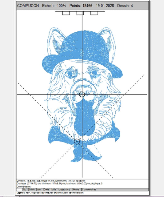 تصميم تطريز أنيق لكلب الراعي الألماني تطريز الي تحميل فوري zip